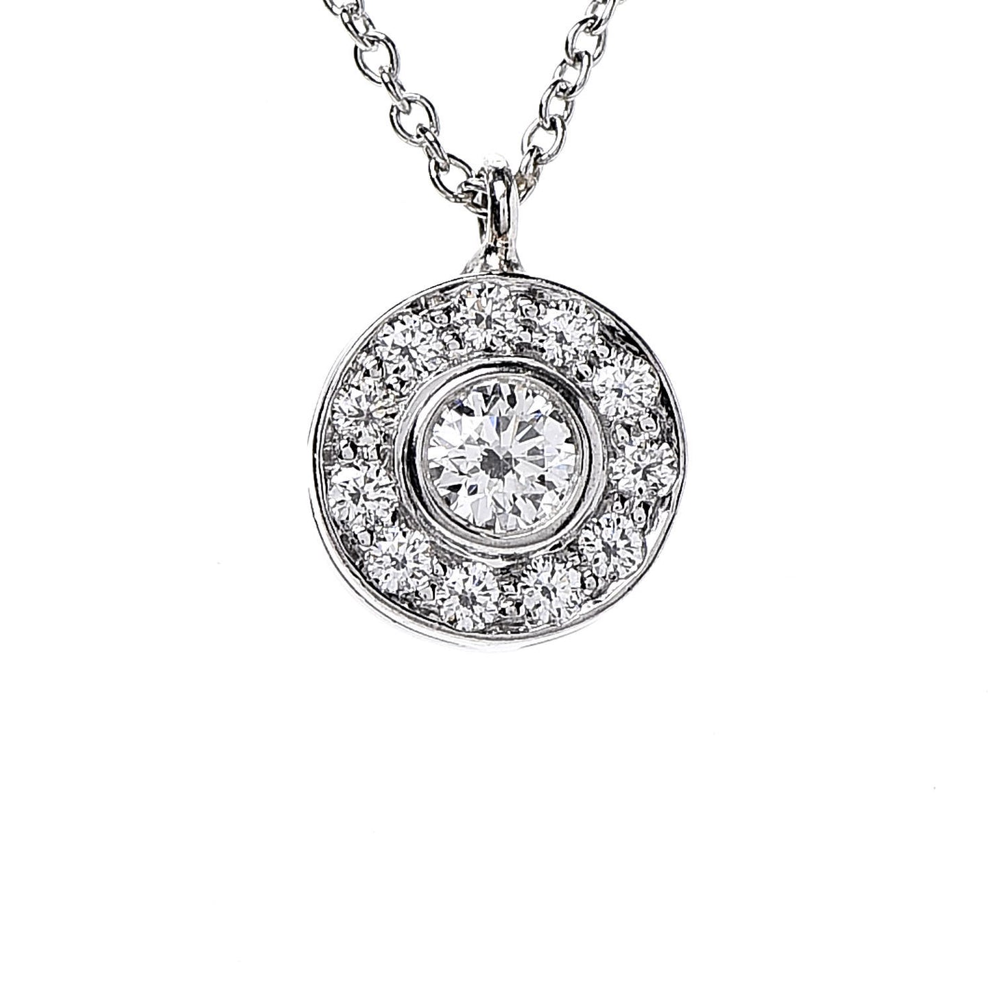 Platinum Diamond .33ctw Circlet Pendant Necklace