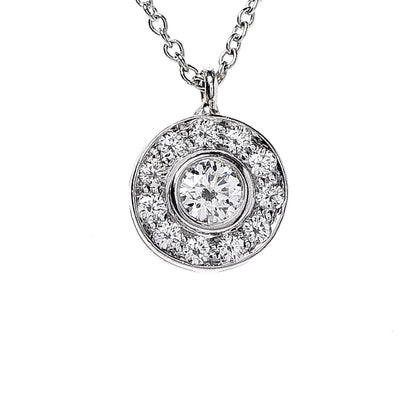 Tiffany Platinum Diamond .33ctw Circlet Pendant Necklace 4 of 7