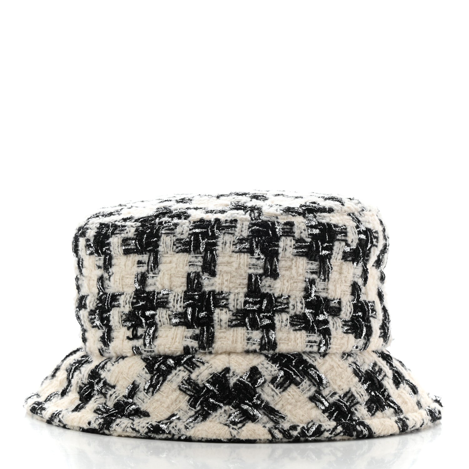 Chanel Tweed Bucket Hat S Black Ecru 4 of 8