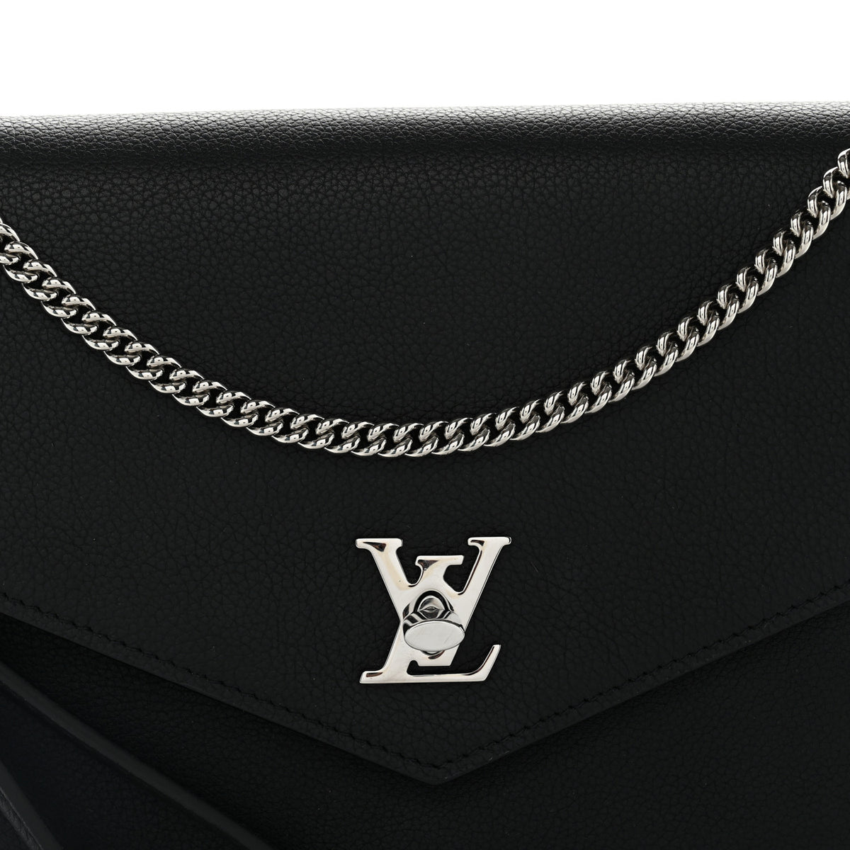 Louis Vuitton Soft Calfskin My Lockme Chain Pochette Black 7 of 9