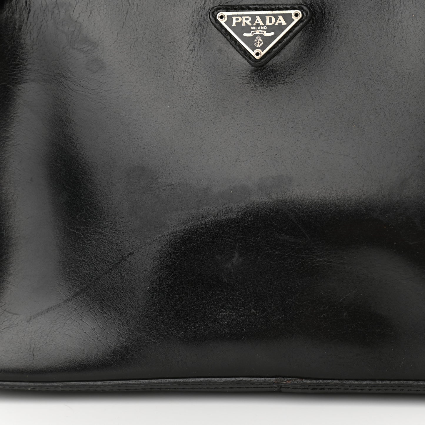 Calfskin Nylon Messenger Bag Black