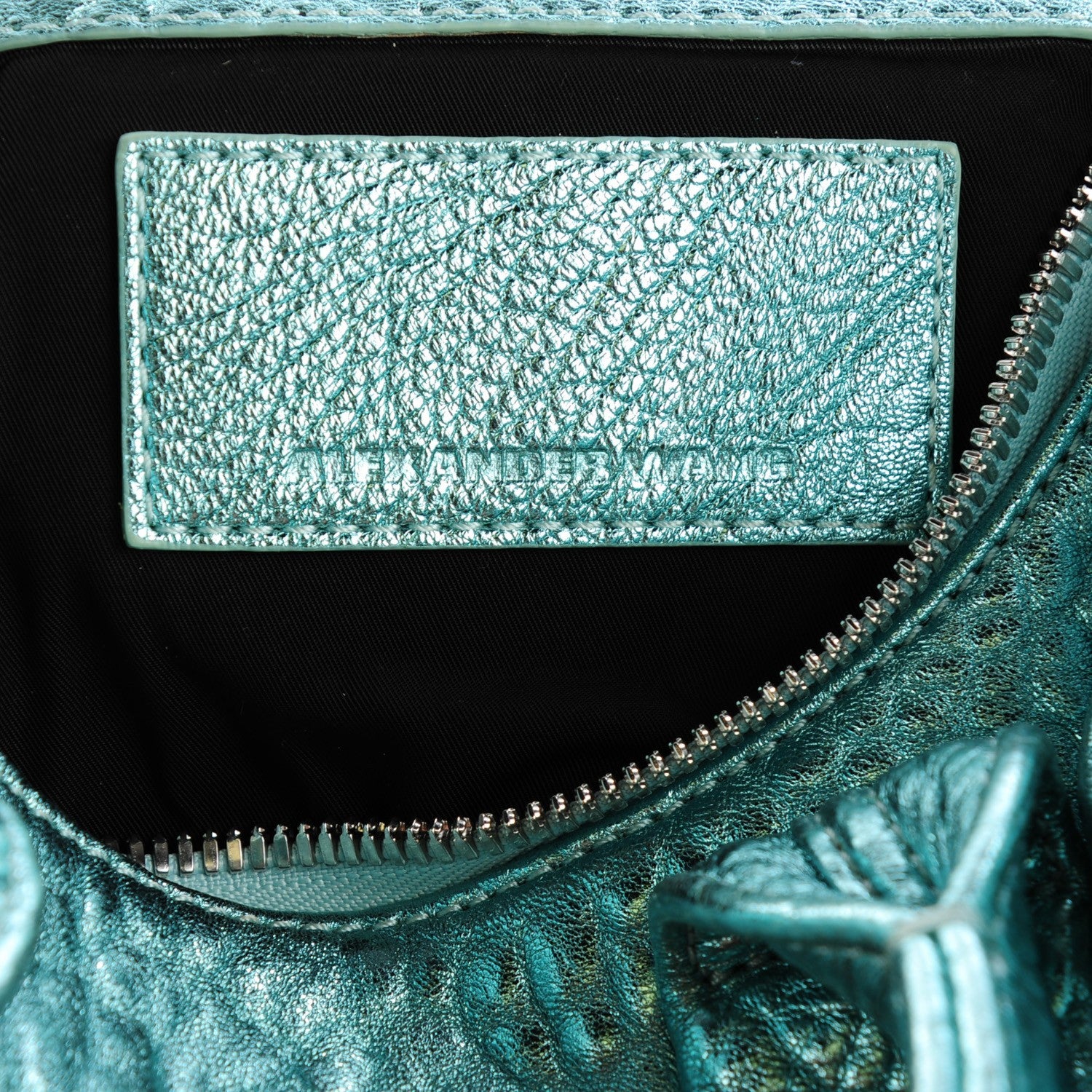 Alexander Wang Metallic Pebbled Lambskin Rocco Green Zinc Hardware 6 of 8