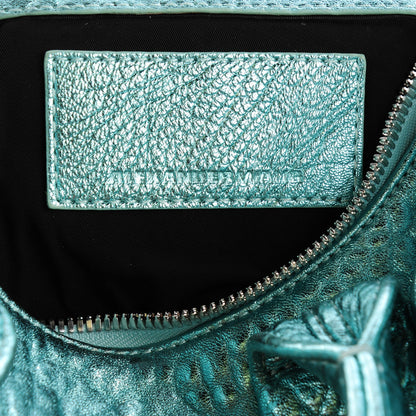 Alexander Wang Metallic Pebbled Lambskin Rocco Green Zinc Hardware 6 of 8
