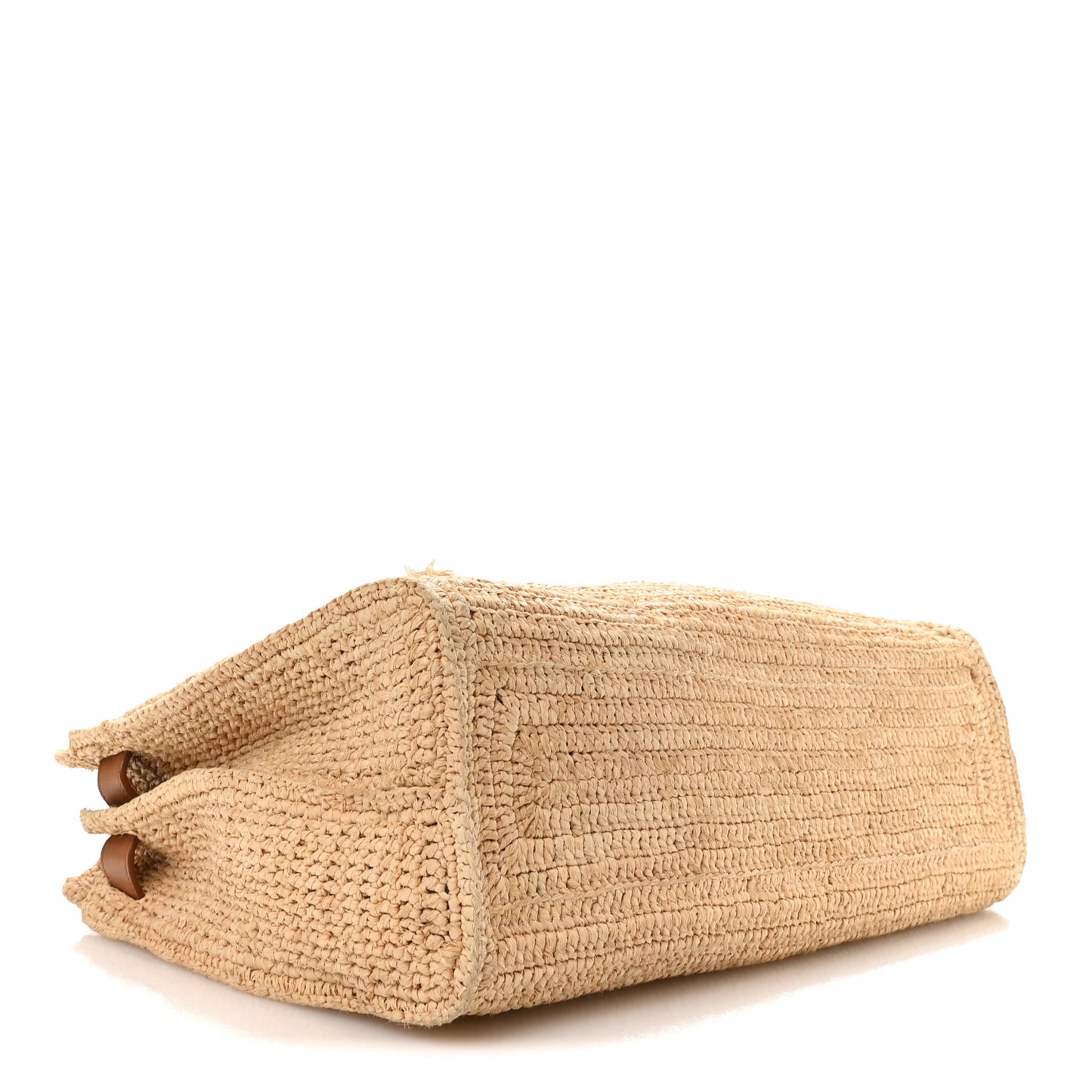 Raffia Calfskin Medium Souple Sac De Jour Naturale Brick