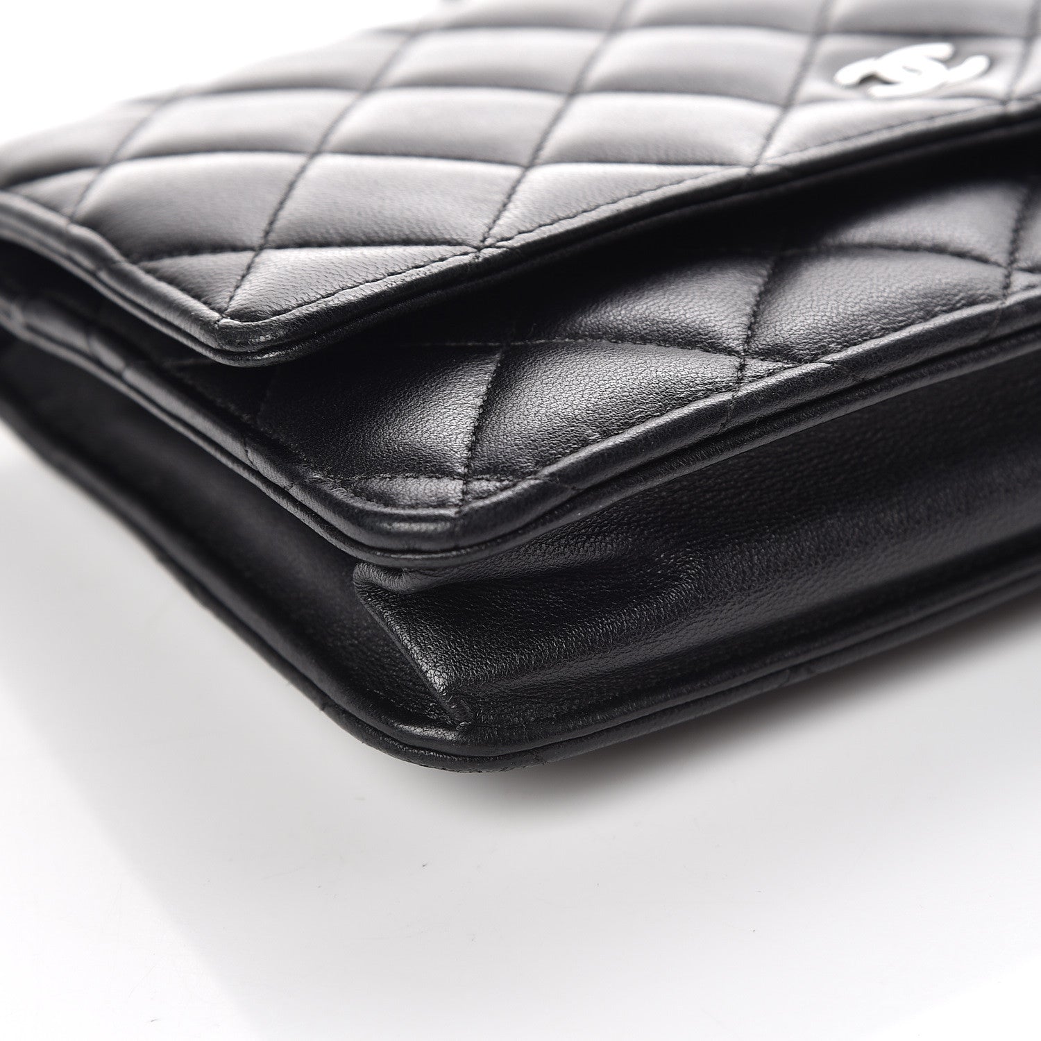 Chanel Lambskin Quilted Wallet On Chain WOC Black 10 of 11