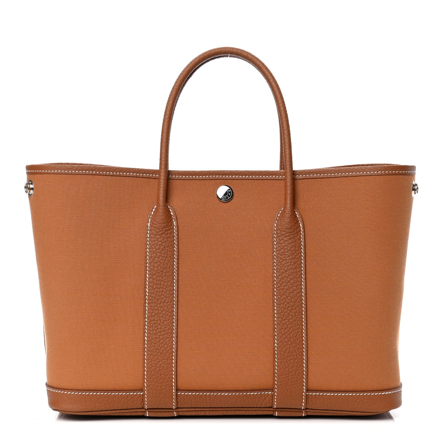 Hermes Toile Militaire Vache Country Verso Garden Party 30 TPM Gold Dune Magnolia 1 of 4