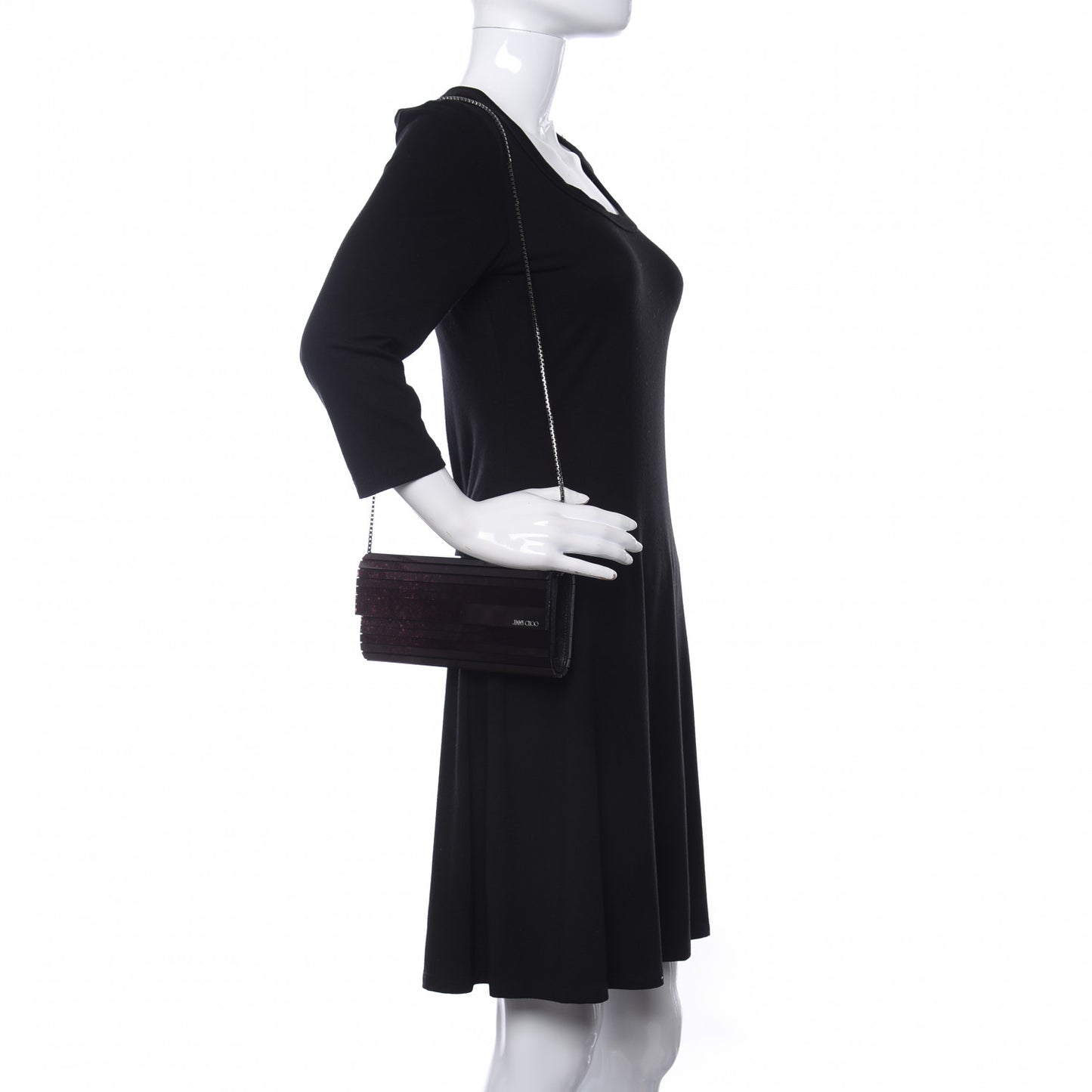 Acrylic Glitter Degrade Clutch Black Vino