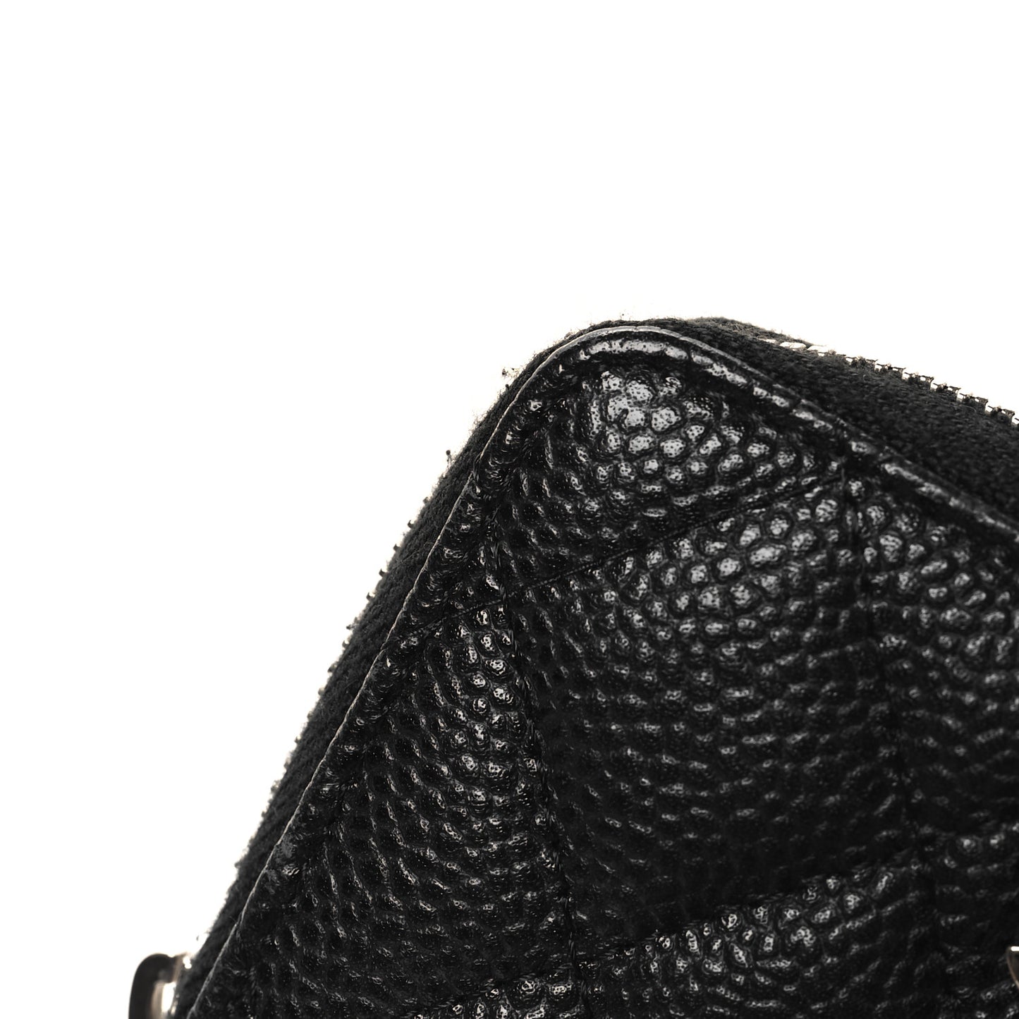 Caviar Quilted Zip Coin Purse Black