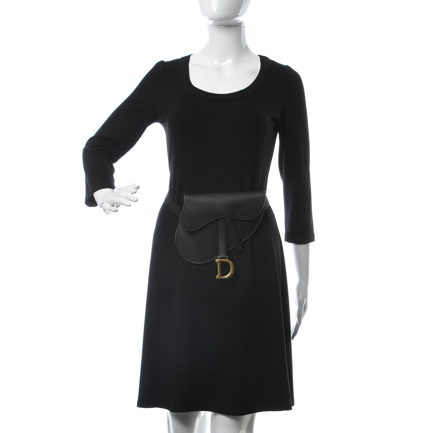 Christian Dior Grained Calfskin Saddle Belt Bag Black 2 of 6