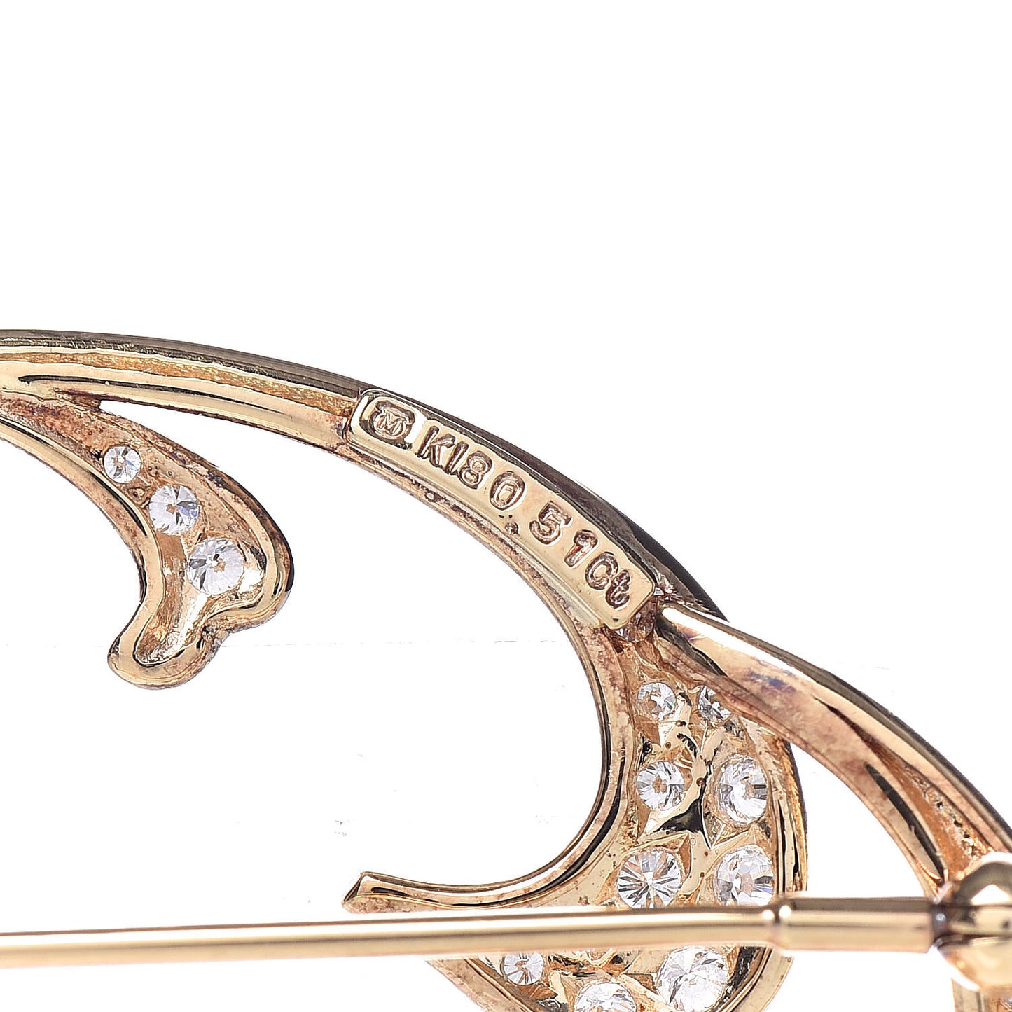 18K Yellow Gold Diamond Golden South Sea 8mm Pearl Brooch