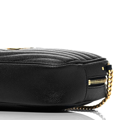 Saint Laurent Grain De Poudre Matelasse Monogram Mini Lou Camera Bag Black 6 of 9