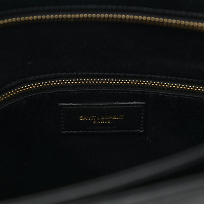Saint Laurent Grain De Poudre Matelasse Chevron Medium Tribeca Shopping Bag Black 7 of 11