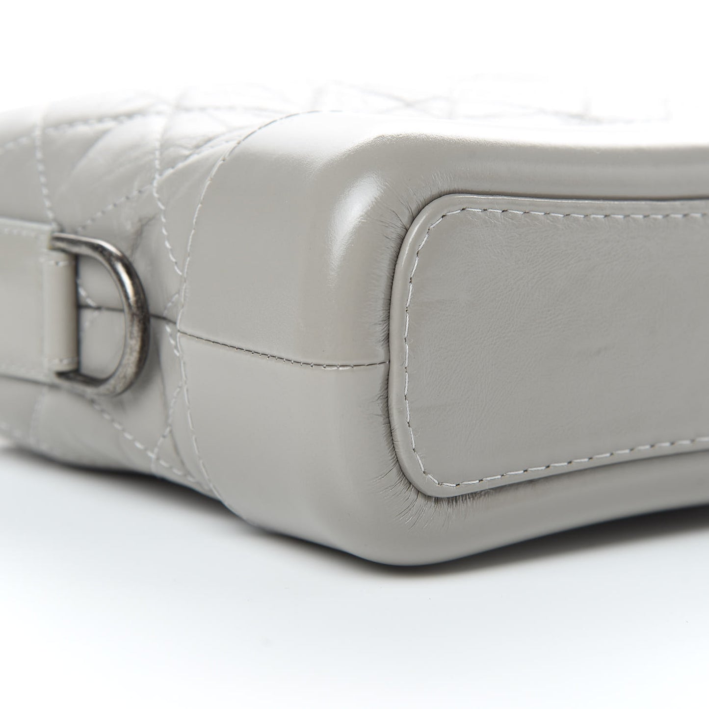 Aged Calfskin Quilted Small Gabrielle Hobo Grey