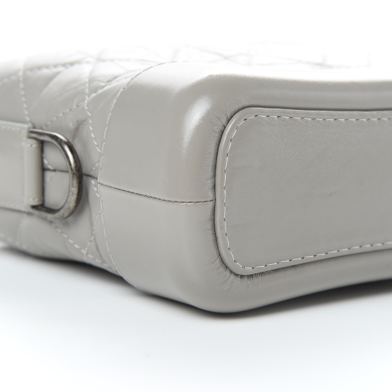 Chanel Aged Calfskin Quilted Small Gabrielle Hobo Grey 9 of 12
