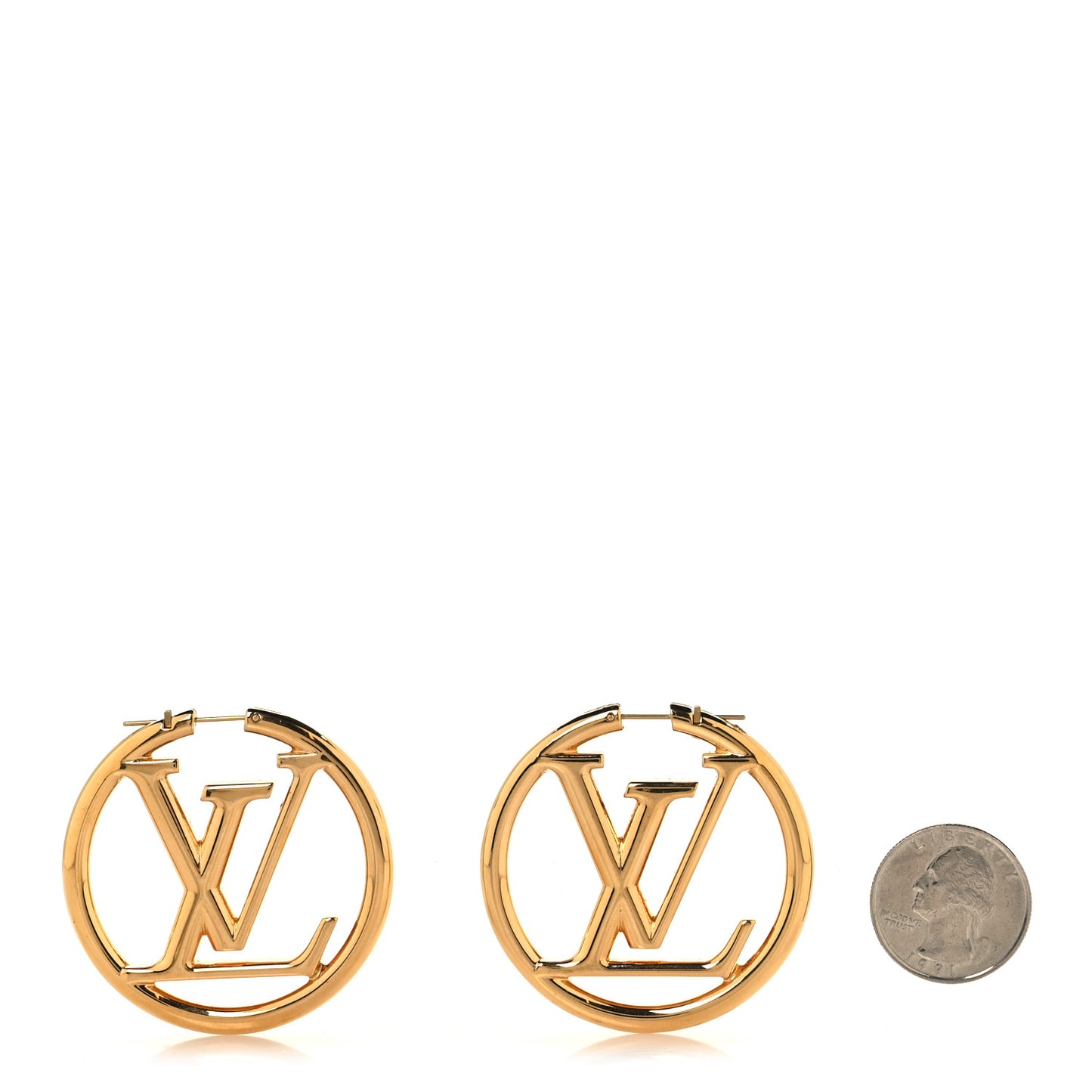 Metal Louise Hoop Earrings Gold Gold
