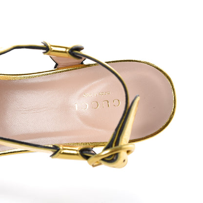 Gucci Metallic Nappa Willow Pearl Thong Sandals 39.5 Gold 5 of 8
