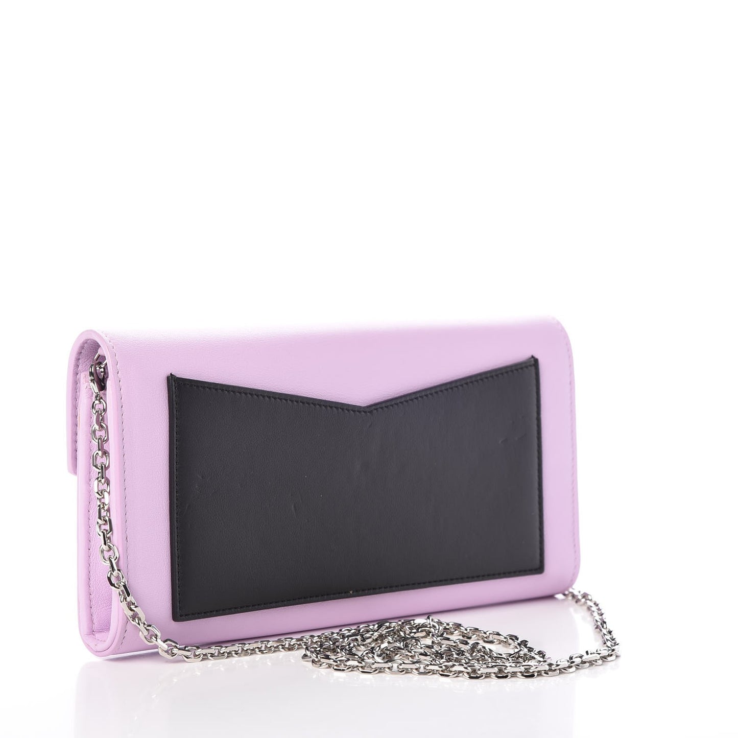 Calfskin Tri-Color Wallet On Chain Pink