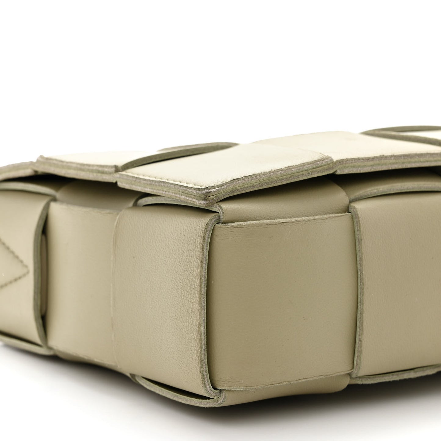 Lambskin Maxi Intrecciato Cassette Crossbody Bag Travertine