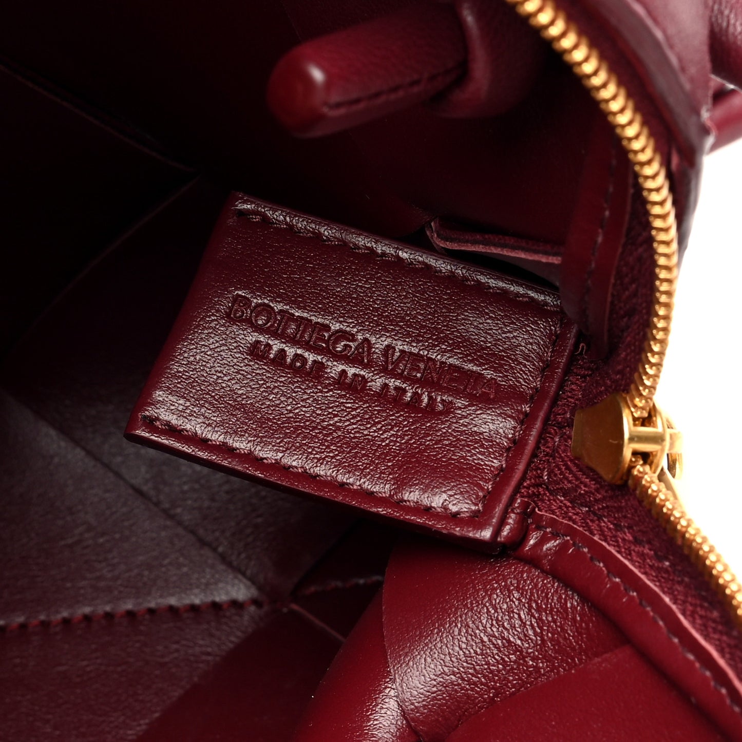 Lambskin Maxi Intrecciato Mini Cassette Camera Bag Bordeaux