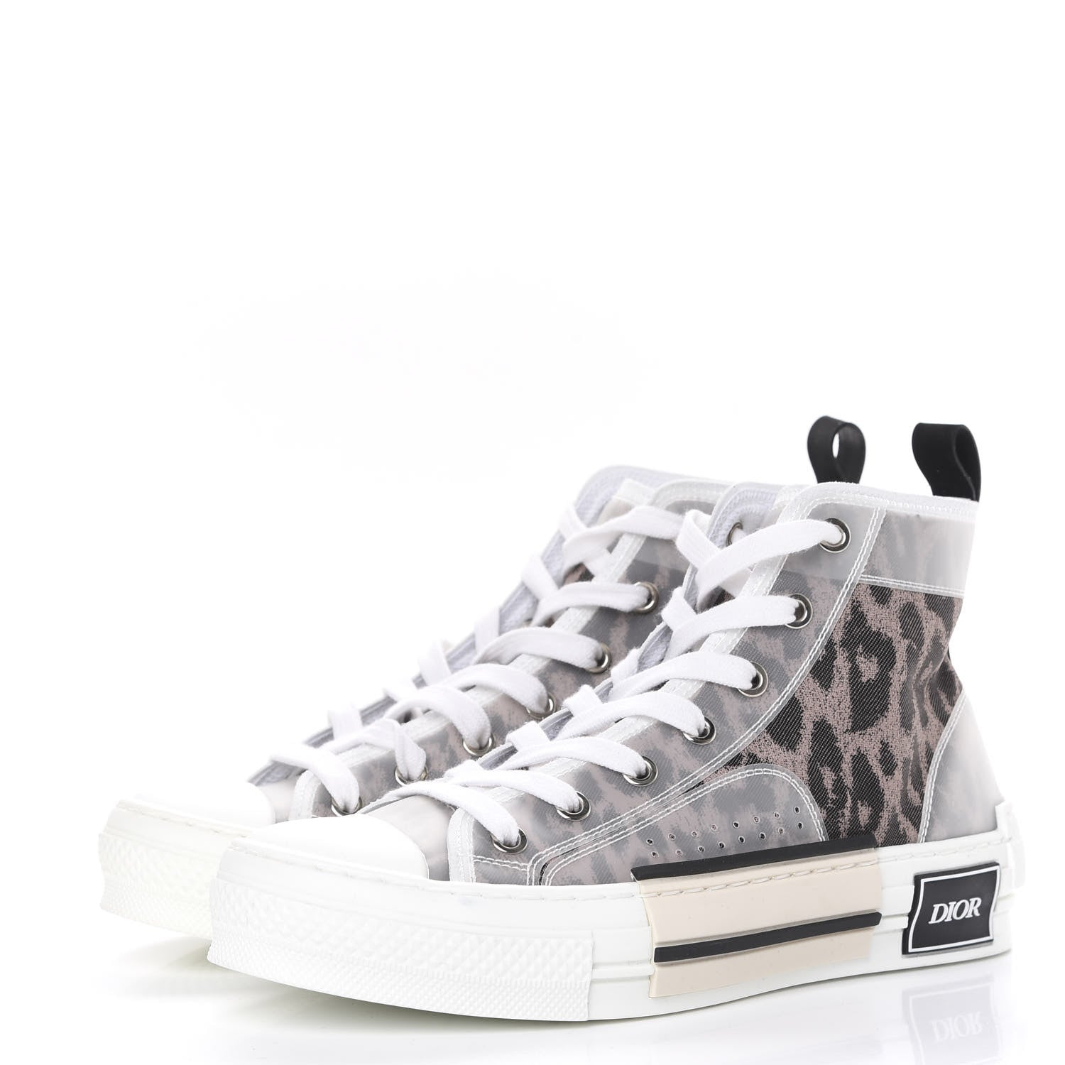 Christian Dior Canvas Leopard Print Womens B23 High Top Sneakers 36 White 3 of 9