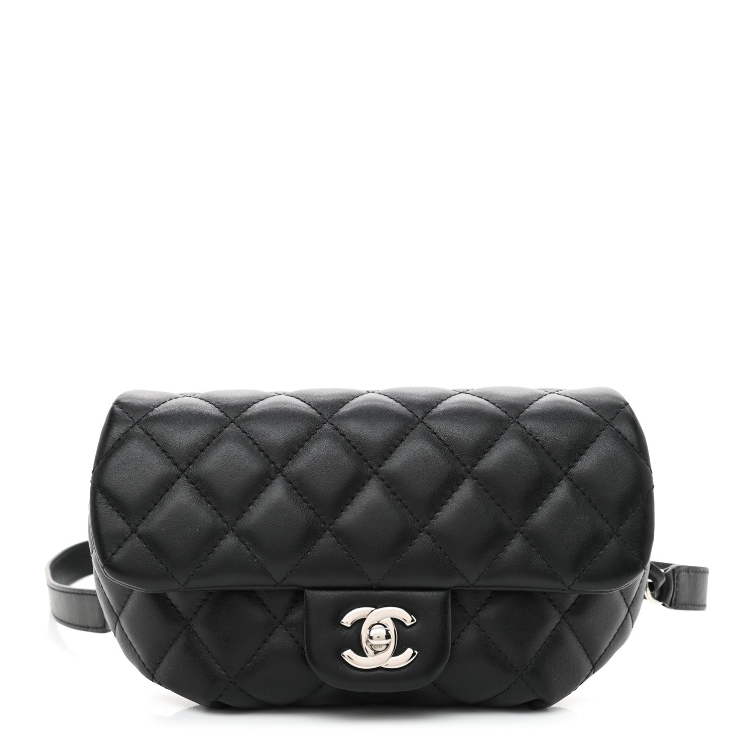 Chanel Calfskin Quilted CC Uniform Flap Belt Bag Black 1 of 12