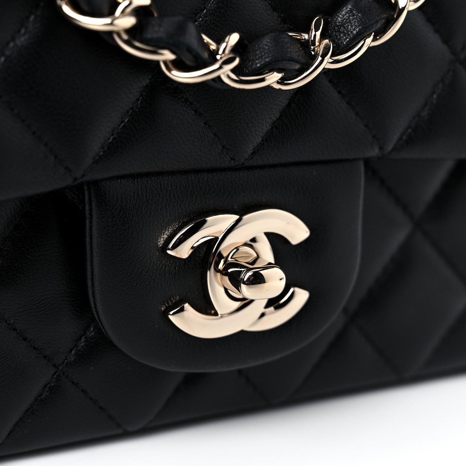 Chanel Lambskin Quilted Mini Rectangular Flap Black 11 of 12