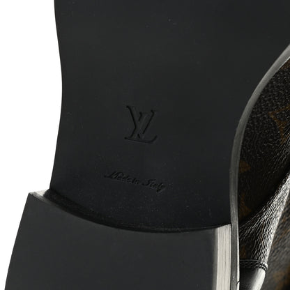 Louis Vuitton Monogram Calfskin Wonderland Flat Ranger Boots 36 Black 9 of 10