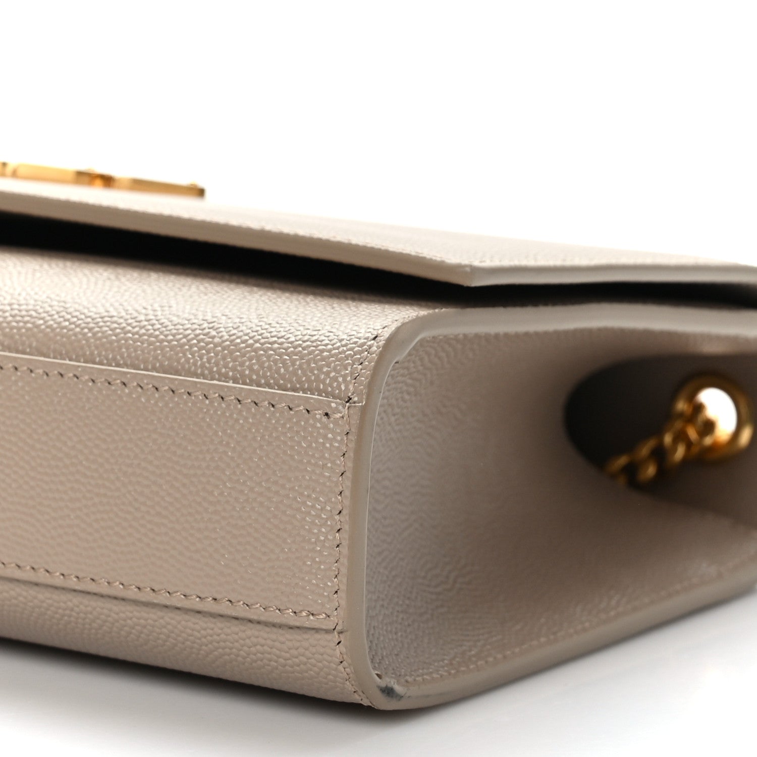 Saint Laurent Grain De Poudre Medium Monogram Kate Satchel Dark Beige 8 of 8