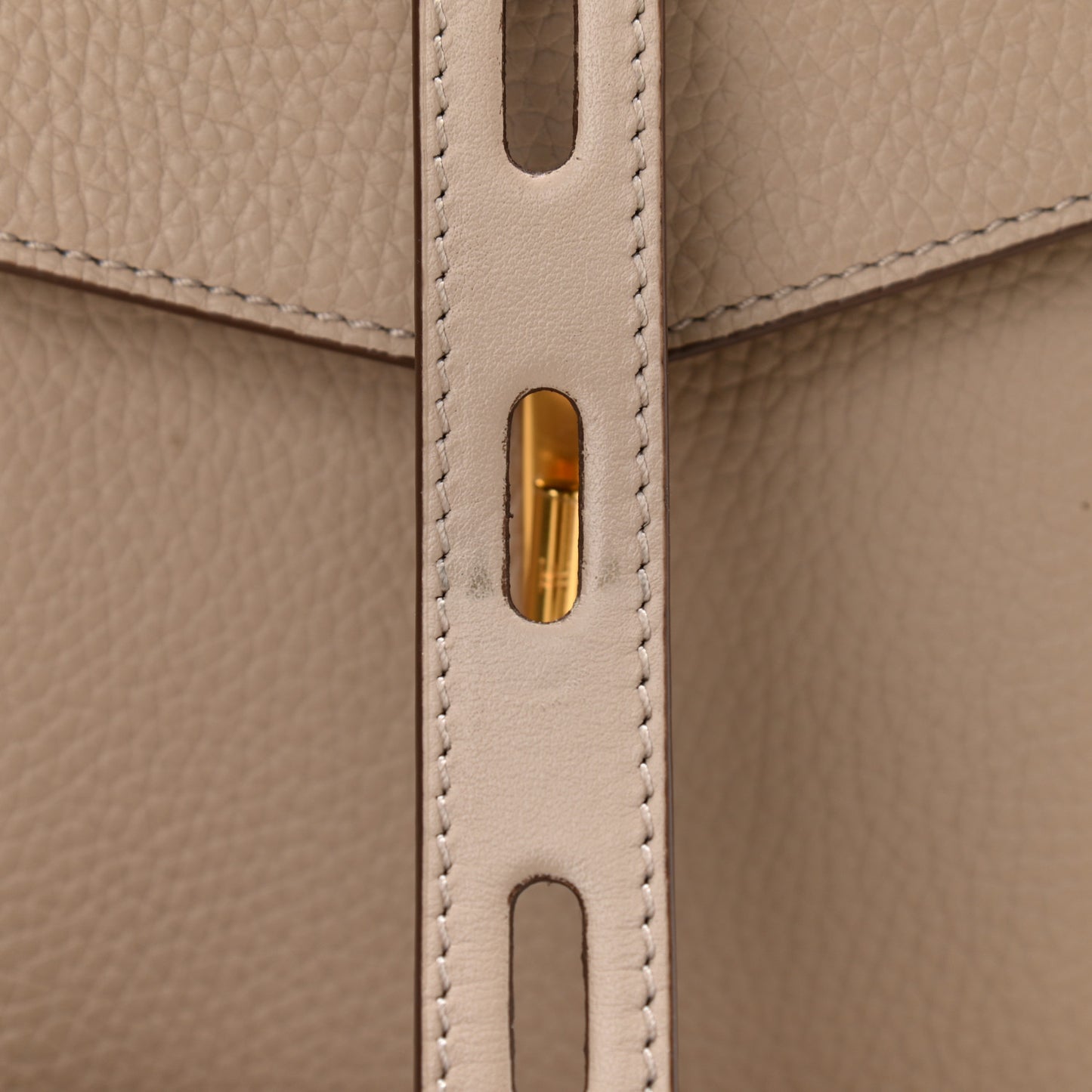 Grained Calfskin Rialto Crossbody Taupe