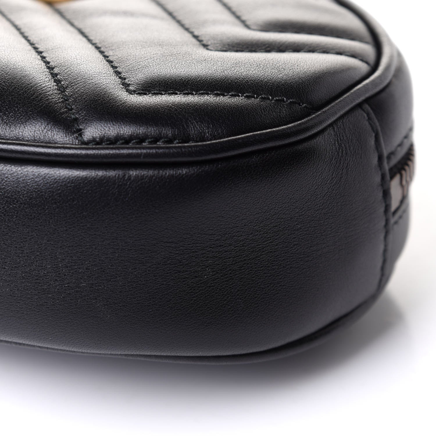 Gucci Calfskin Matelasse GG Marmont Belt Bag 85 34 Black 13 of 14