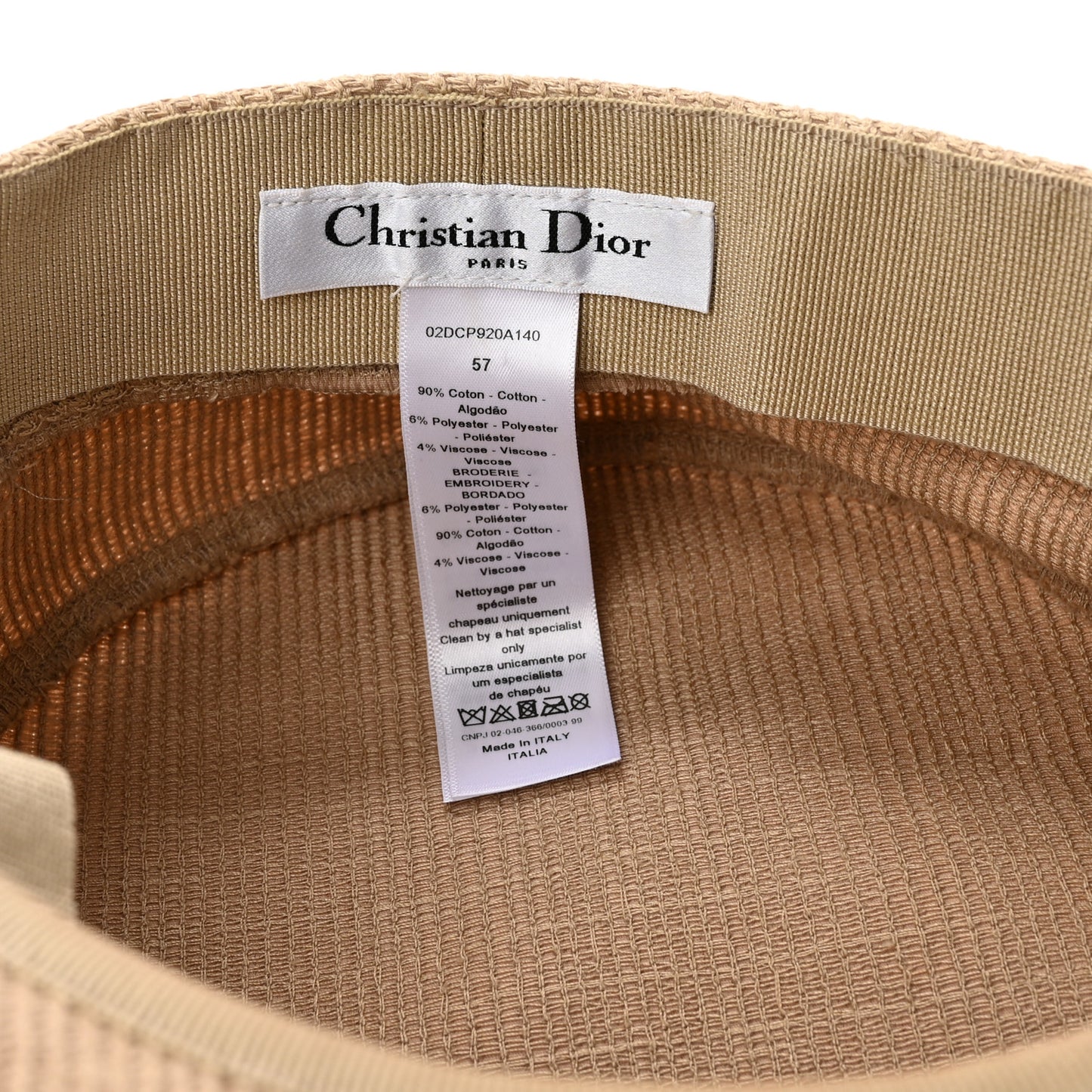 Cotton Baseball Cap 57 Beige