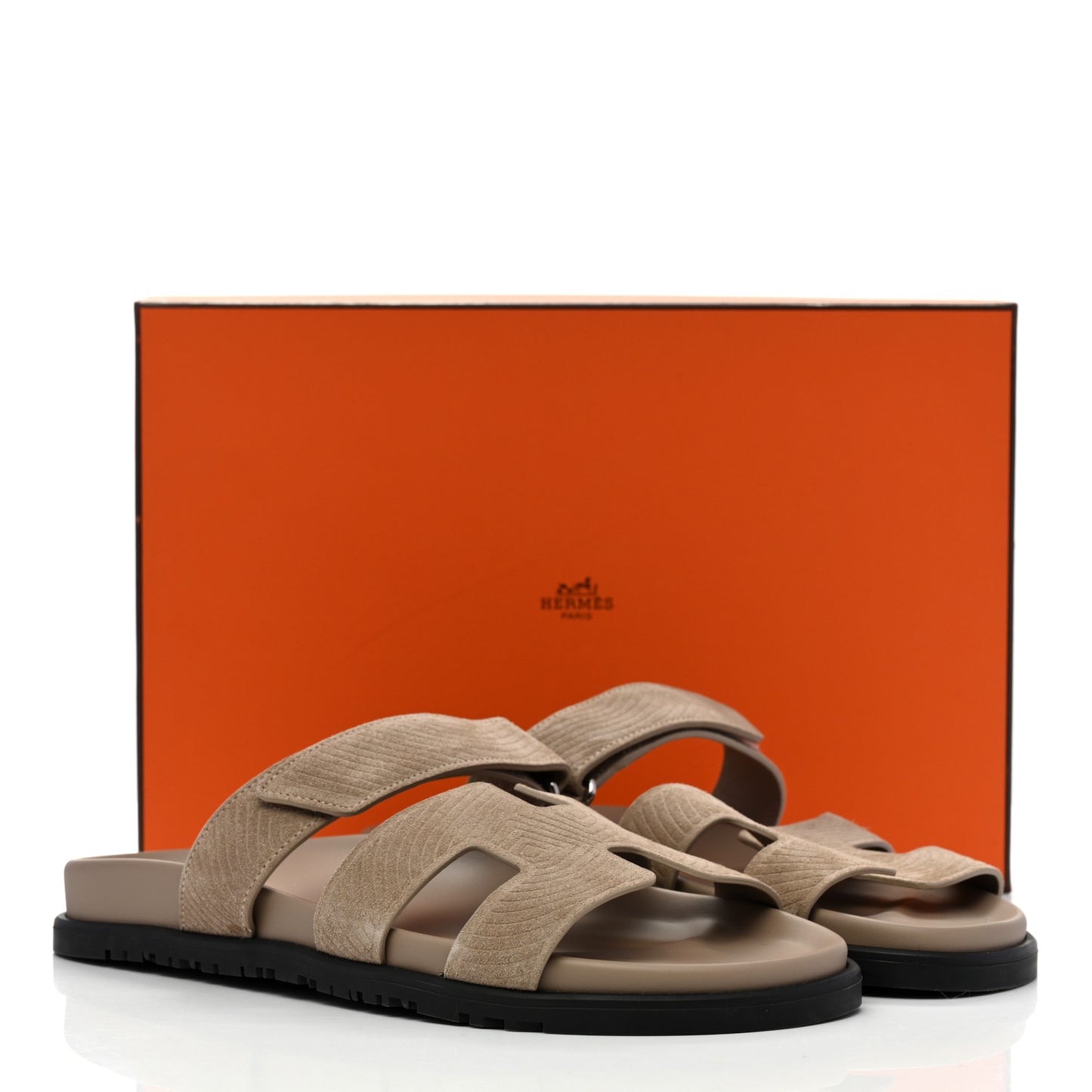 Suede Goatskin Chaine d'Ancre Womens Chypre Sandals 41 Beige Sable