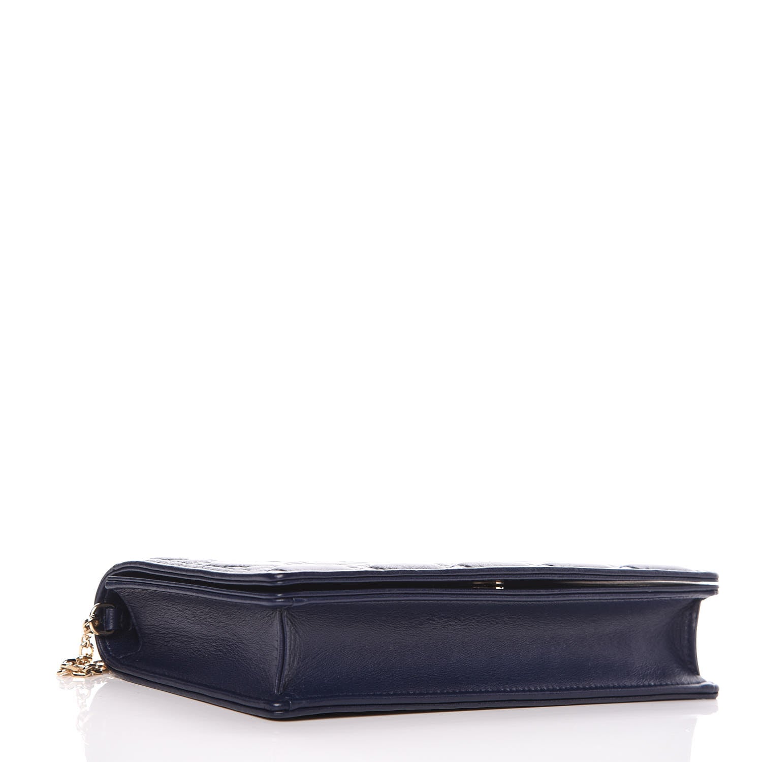 Christian Dior Lambskin Cannage Lady Dior Clutch Navy Blue 4 of 9
