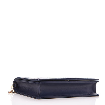 Christian Dior Lambskin Cannage Lady Dior Clutch Navy Blue 4 of 9