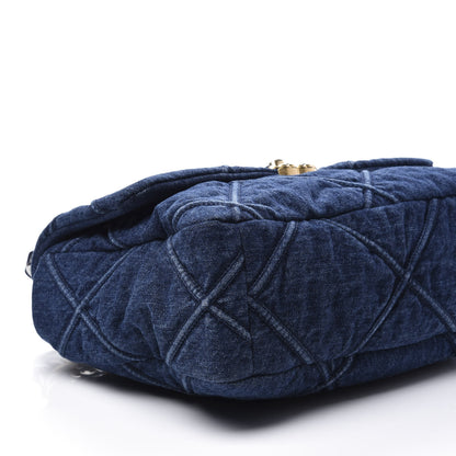 Chanel Denim Quilted Large Chanel 19 Flap Blue 7 of 9