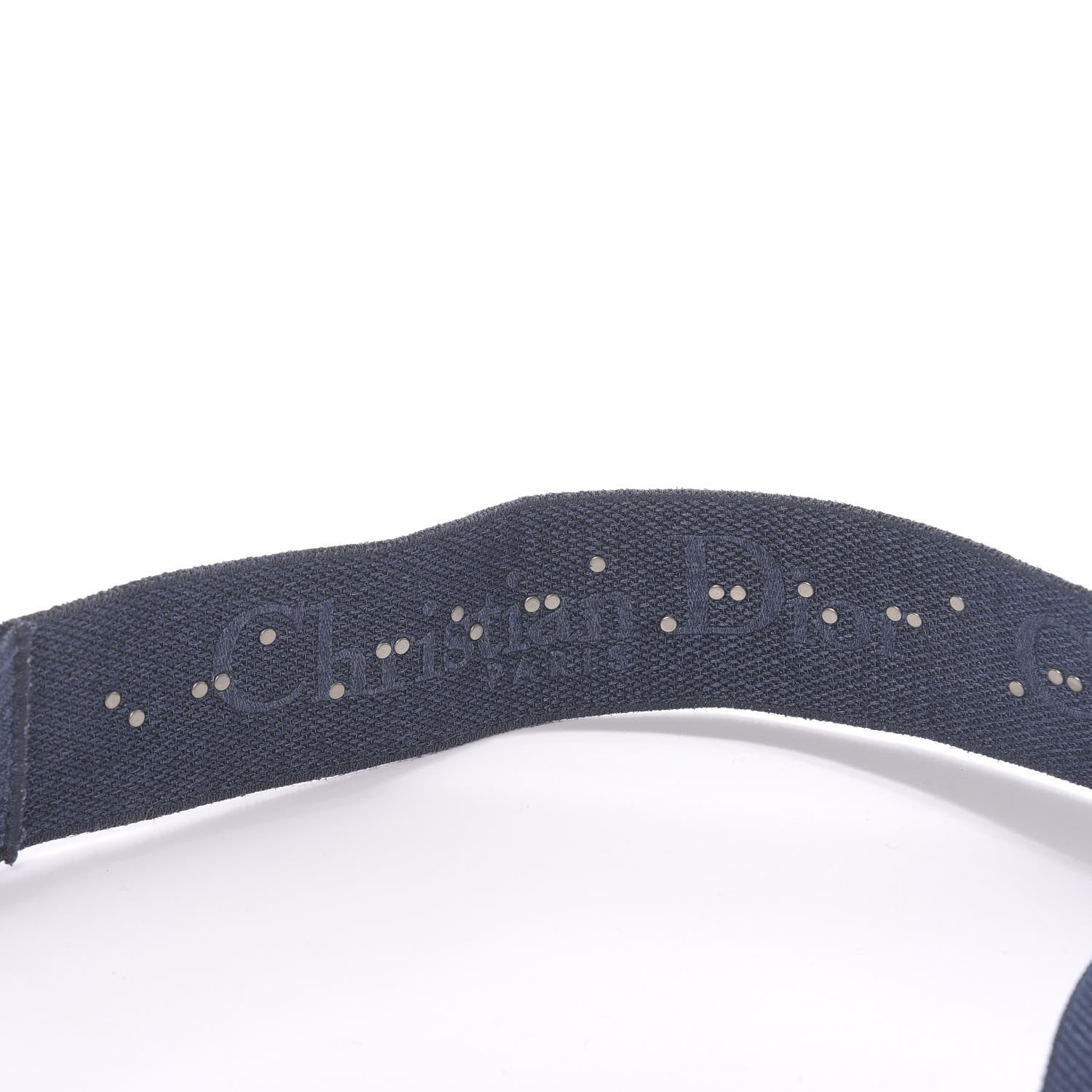 Christian Dior Oblique Denim Studded Shoulder Strap Blue 3 of 5