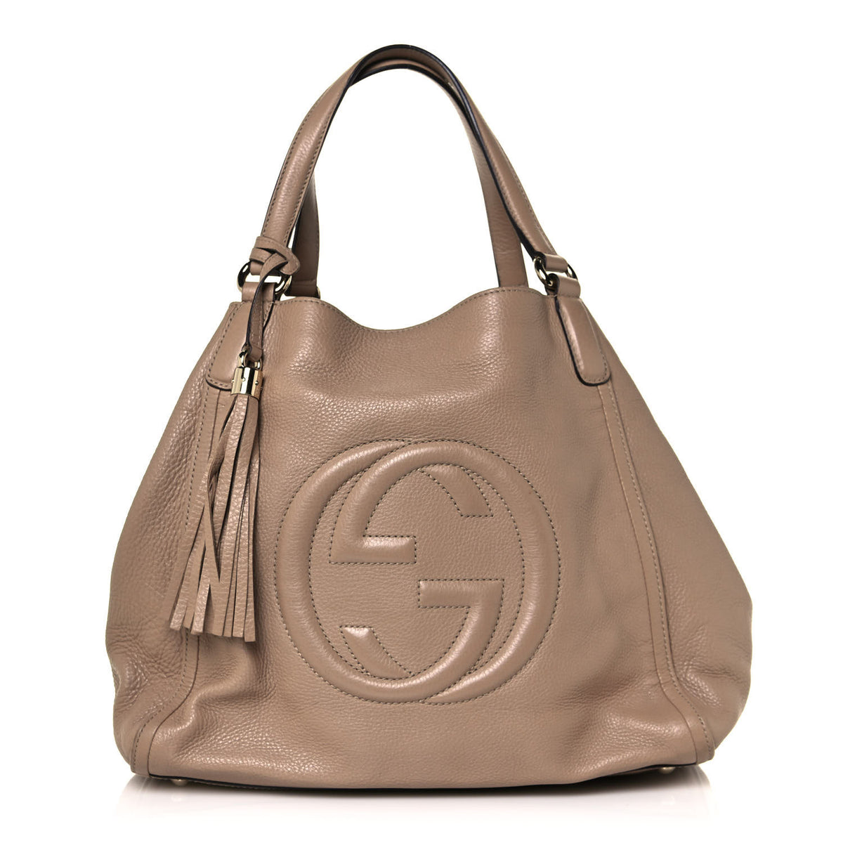 Gucci Pebbled Calfskin Medium Soho Shoulder Bag Camelia 1 of 18