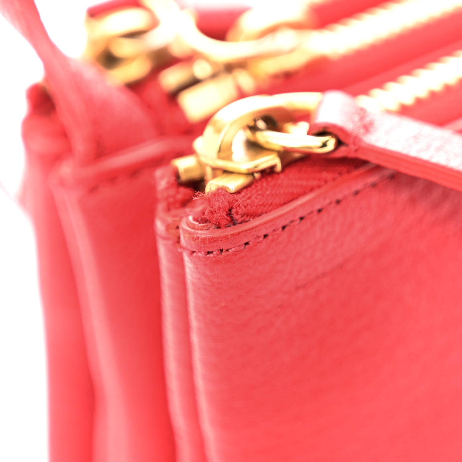Celine Lambskin Large Trio Crossbody Bag Red 12 of 12
