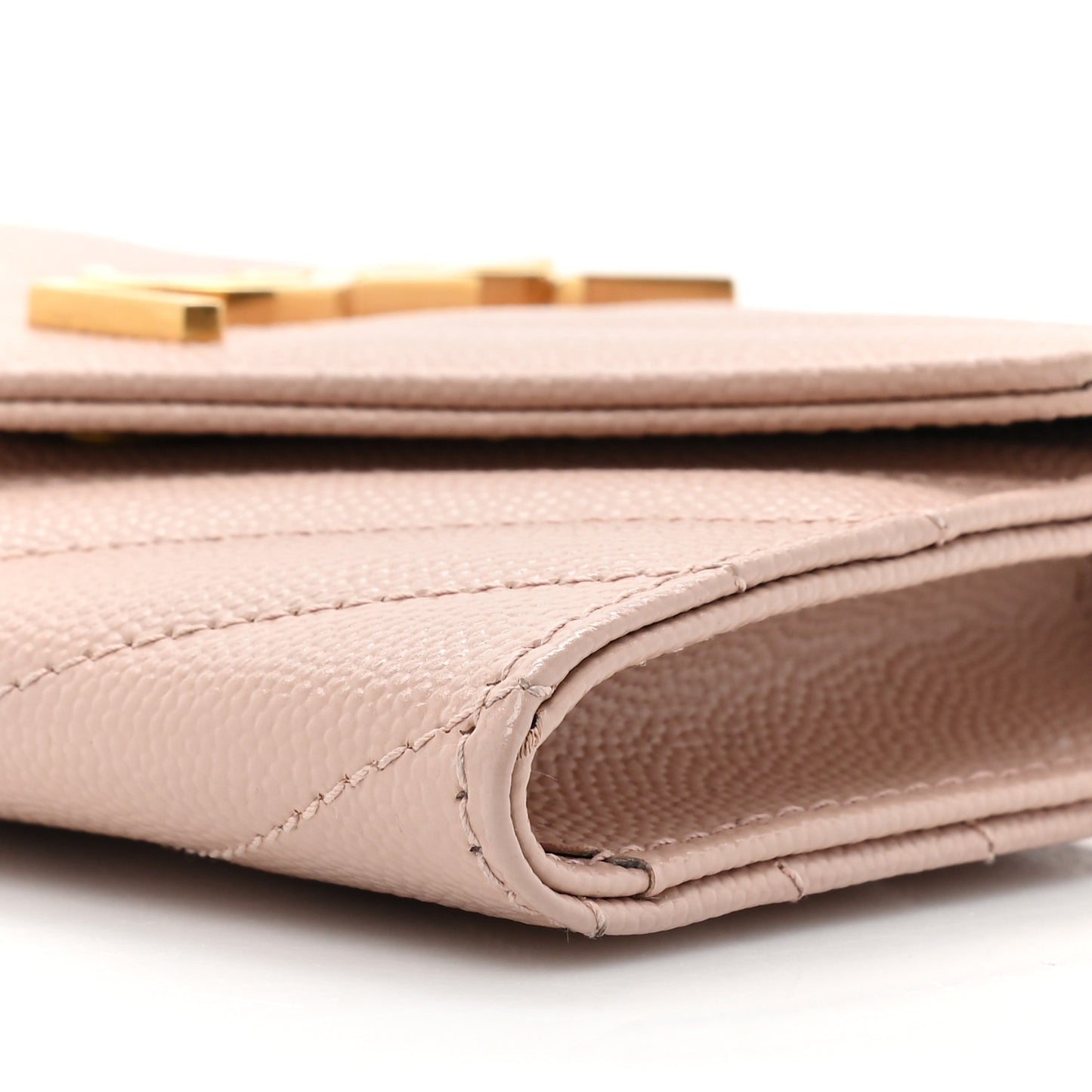 Grain De Poudre Matelasse Chevron Small Monogram Envelope Wallet Pink