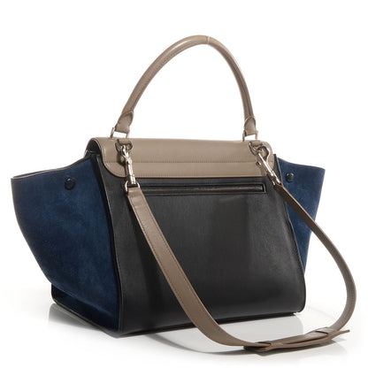Celine Textured Calfskin and Suede Medium Trapeze Tri-Color Sand 3 of 7