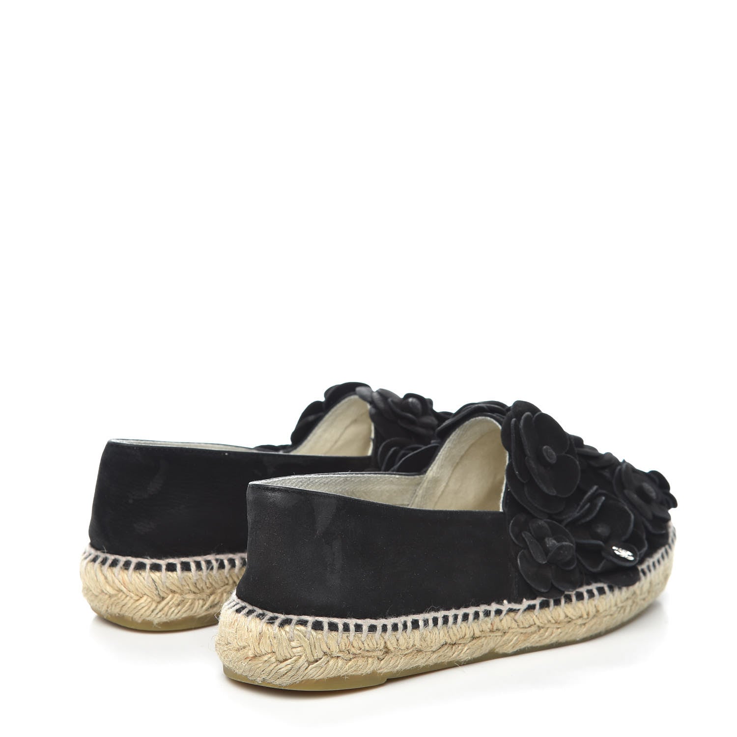 Chanel Suede Camellia CC Espadrilles 39 Black 4 of 12
