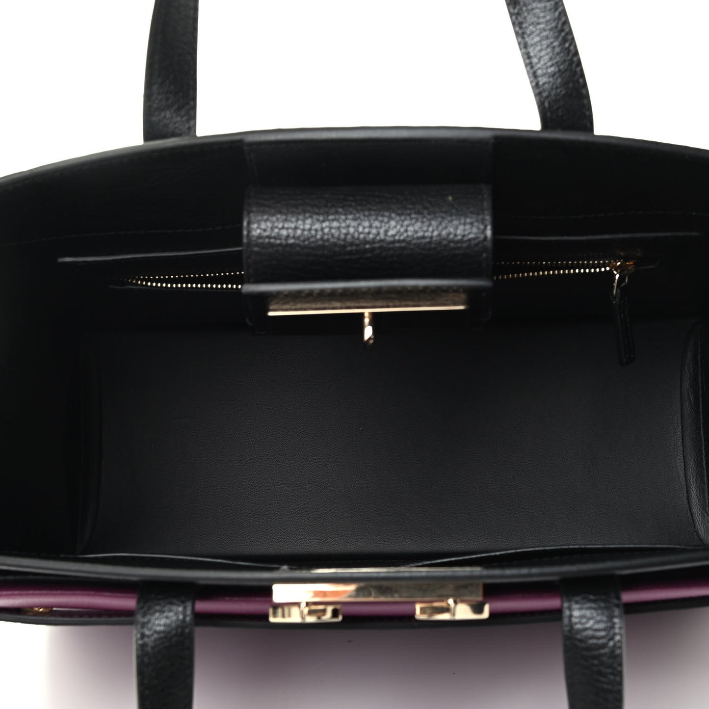 Calfskin Medium Milano Tote Black Dark Purple