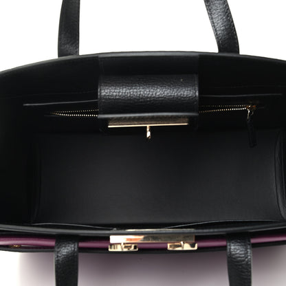 MCM Calfskin Medium Milano Tote Black Dark Purple 4 of 4