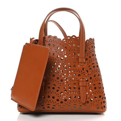 Alaia Lux Calfskin Vienne Wave Mina 20 Bag Cognac 3 of 10