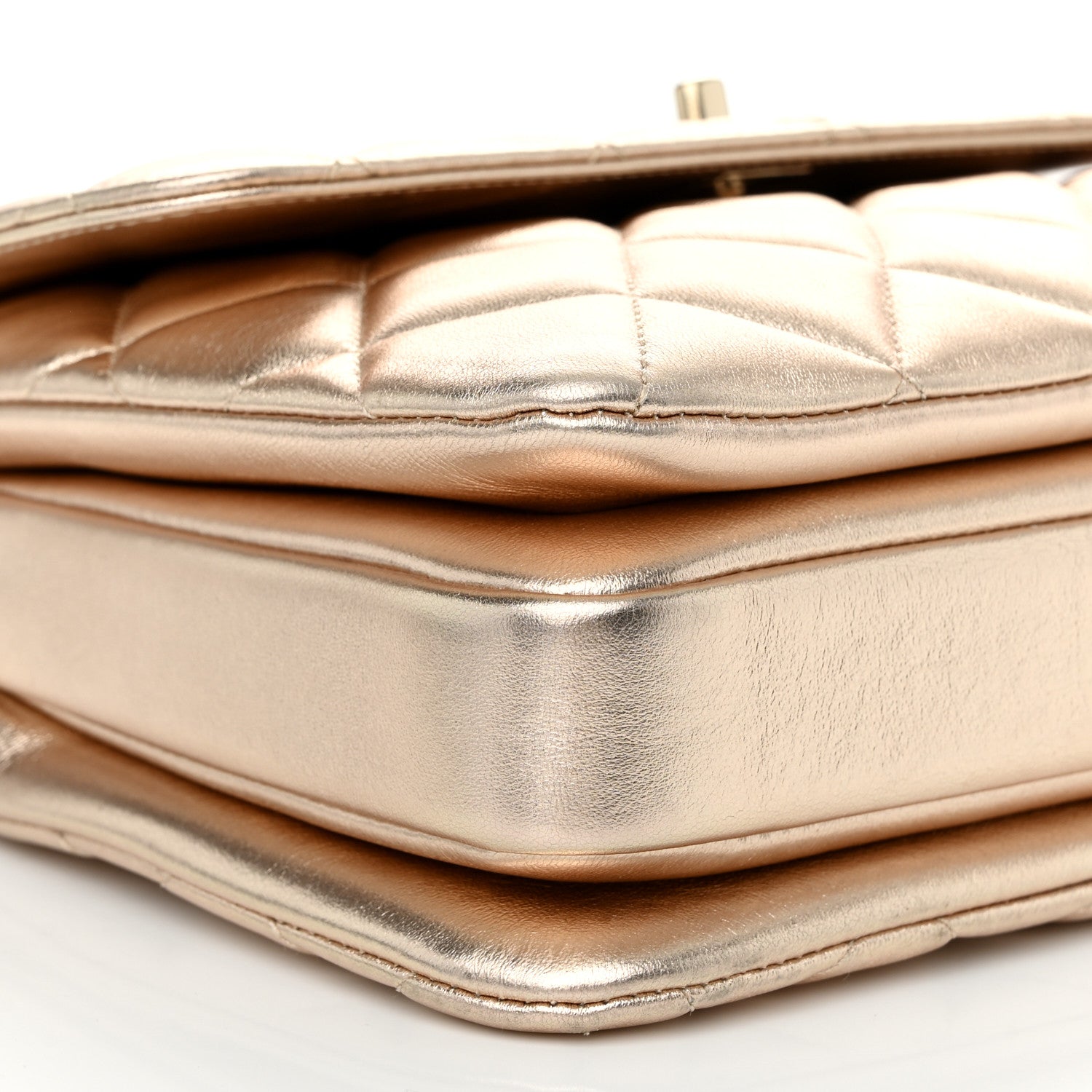 Chanel Metallic Lambskin Quilted Small Trendy CC Flap Dual Handle Bag Gold 9 of 12