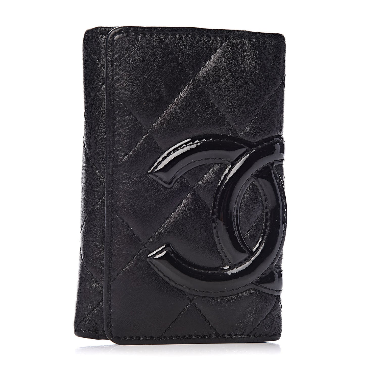 Calfskin Quilted Cambon 6 Key Holder Black