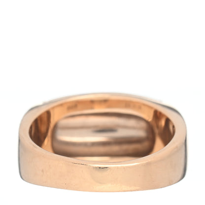 Bulgari 18K White Yellow Gold Tronchetto Logo Ring 50 5.25 4 of 5