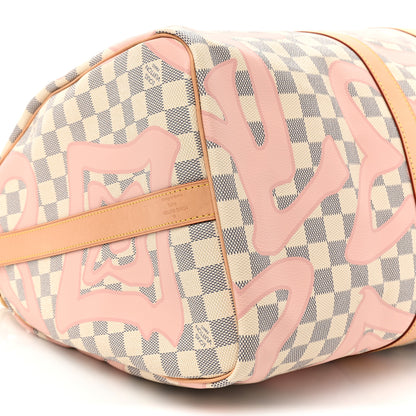 Louis Vuitton Damier Azur Tahitienne Keepall Bandouliere 50 Rose Ballerine 9 of 10