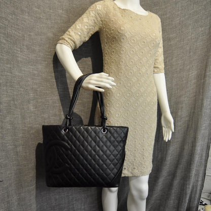 Chanel Calfskin Quilted Large Cambon Tote Black 2 of 9
