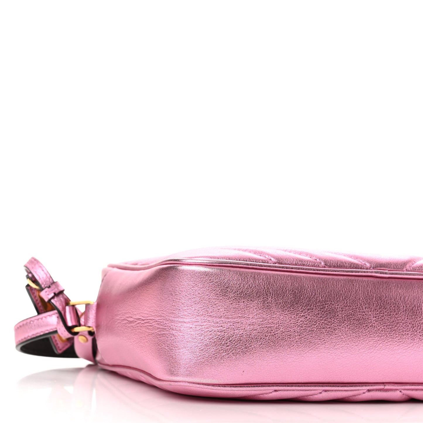 Metallic Calfskin Matelasse Monogram Lou Camera Bag Vegas Pink